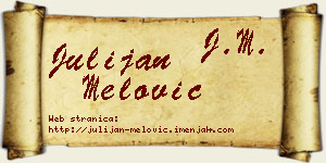 Julijan Melović vizit kartica